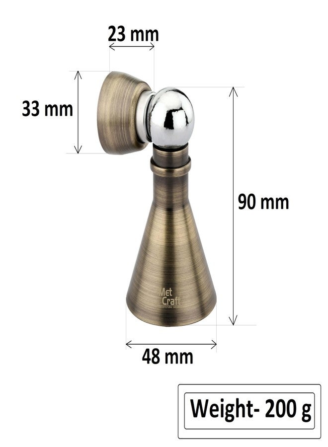 Met Craft Heavy Duty Zinc Alloy 4 inch Doll Door Magnetic Stopper Soft-Catch | Door Magnets to Hold Door | Door Magnet 360' Angle Hold with Screw Fitting .Pack of 1 (Antique Brass) - Image 4